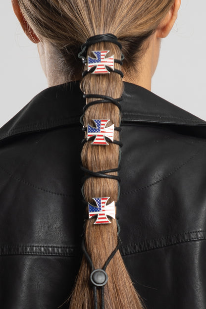 Lace Up USA Biker Cross Concho - Original Hair Glove®