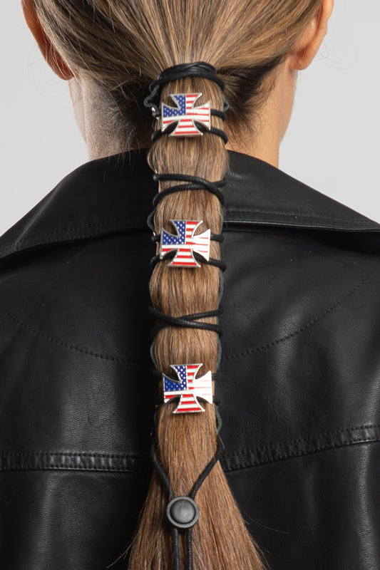 Lace Up USA Biker Cross Concho - Original Hair Glove®