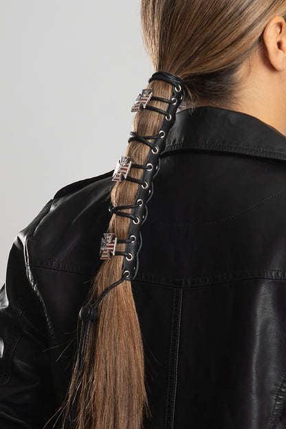 Lace Up USA Biker Cross Concho - Original Hair Glove®