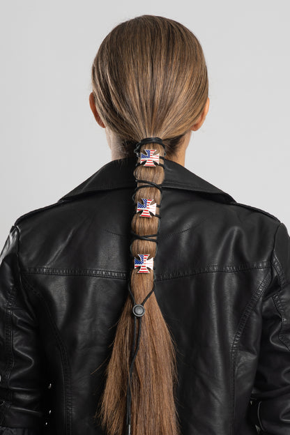 Lace Up USA Biker Cross Concho - Original Hair Glove®