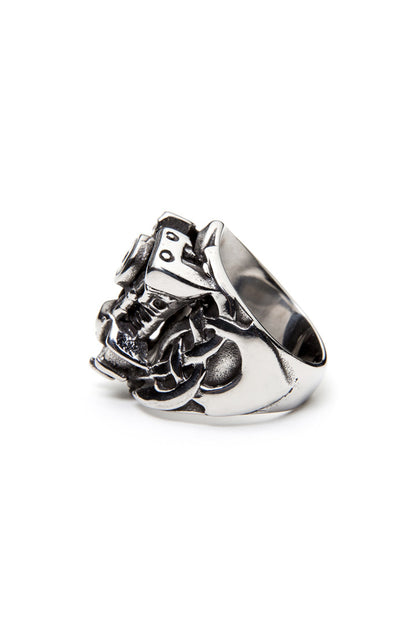  - Stainless Steel Ring - Raised Celtic V-Twin Engine Ring - 4