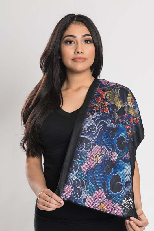 Asian Tattoo Flag Cooling Towel-(40"x12")