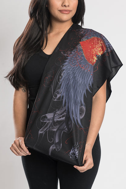Heart & Wings Flag Cooling Towel-(40"x12")