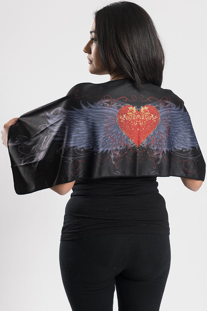 Heart & Wings Flag Cooling Towel-(40"x12")