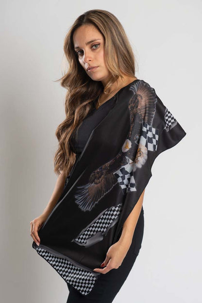 Eagle Checkered Flag Cooling Towel-(40"x12")