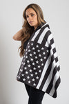 B&W American Flag Travel Towel