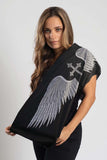 Cross & Angel Wings Cooling Towel-(40"x12")