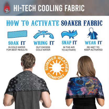 B.W. American Flag Cooling Towel-(40"x12")