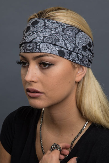 Black Paisley Skull Ez Bandz