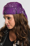 Purple Paisley Full-Head Wrap