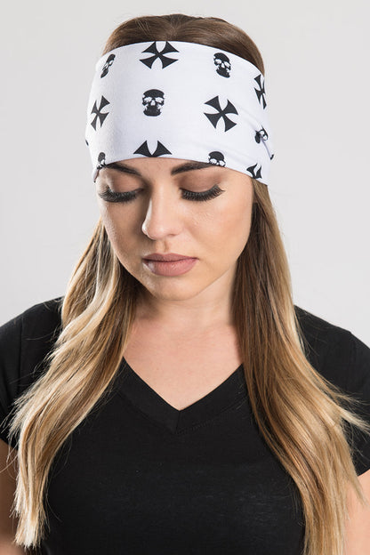Biker Cross & Skull-White Ez Bandz