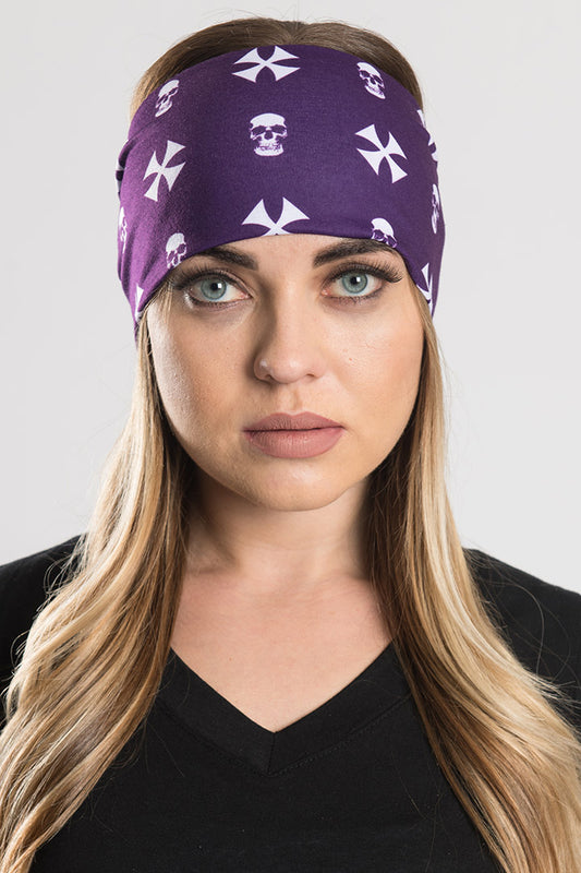 Biker Cross & Skull-Purple Ez Bandz
