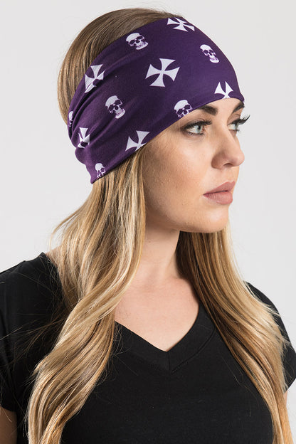 Biker Cross & Skull-Purple Ez Bandz