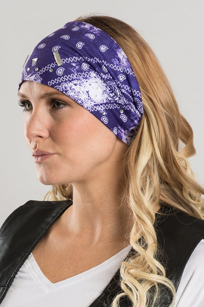 Purple Tie-Dye Paisley w/Gems