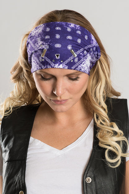 Purple Tie-Dye Paisley w/Gems