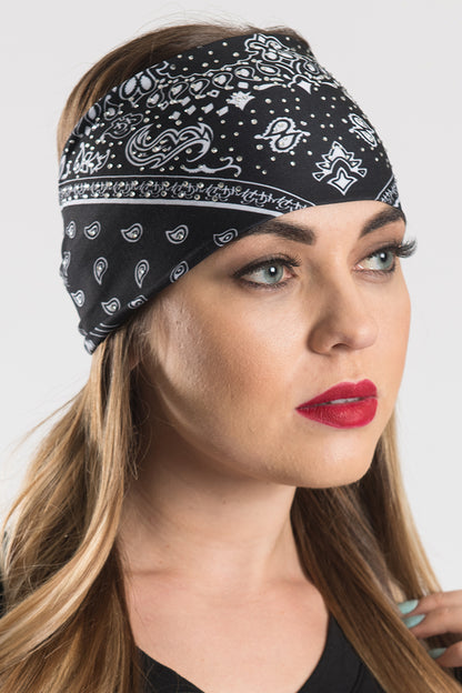 Black Bandana Paisley w/Gems EZ Bandz