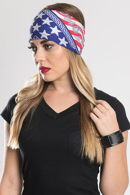 American Flag Wavy w/Gems EZ Bandz