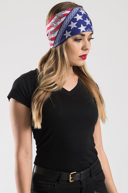 American Flag Wavy w/Gems EZ Bandz