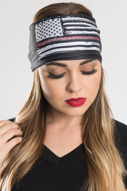 USA Flag Thin Red Line w/Gems EZ Bandz