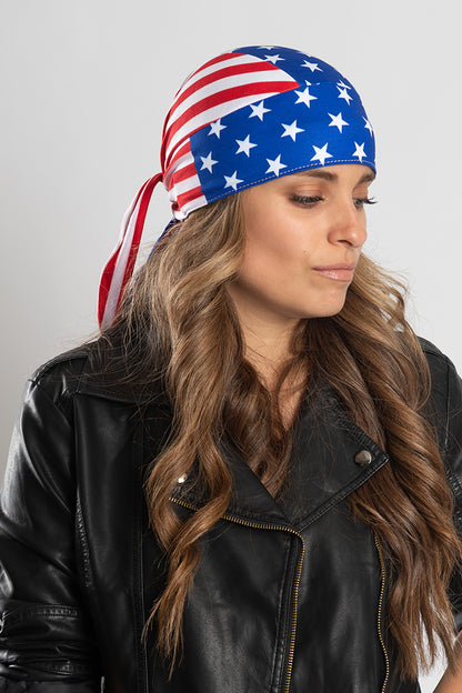 USA Flag Full-Head Wrap