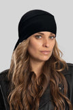 Solid Black Perforated Full-Head Wrap (w/Inner Elastic Band)