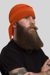 Solid Orange Perforated Full-Head Wrap (w/Inner Elastic Band)