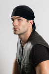 Solid Black Perforated Full-Head Wrap (NO Inner Elastic Band)