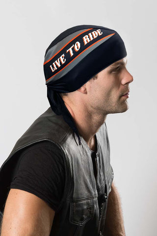 Grey & Orange Bar Full-Head Wrap