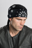 Black Paisley Perforated Full-Head Wrap