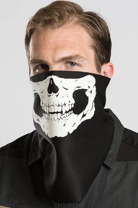 Skull (Glow-in-the-Dark Ink) Half Face Mask