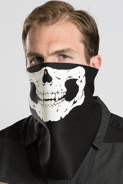 Skull Mask Half Face White Glow in Dark main image 0