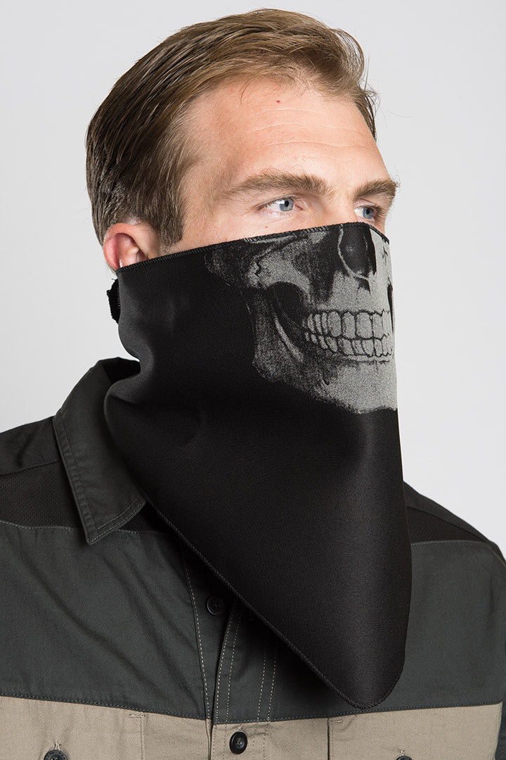 Human Skull (Light Reflective) Triangle Mask – Hair Glove