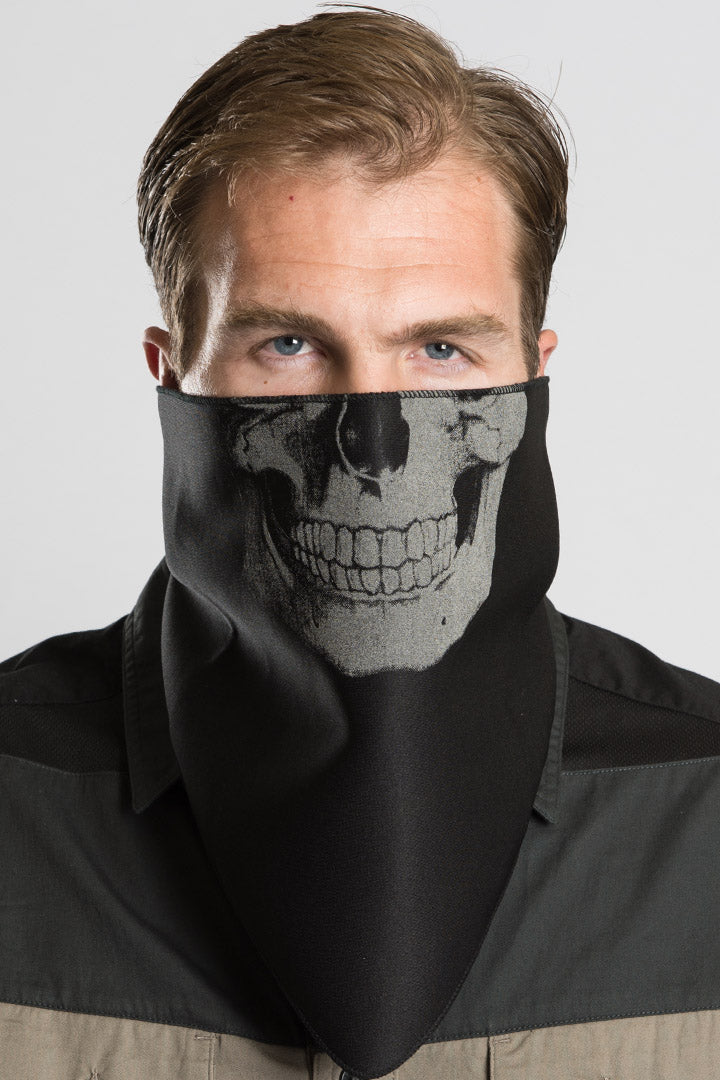Human Skull (Light Reflective) Triangle Mask – Hair Glove
