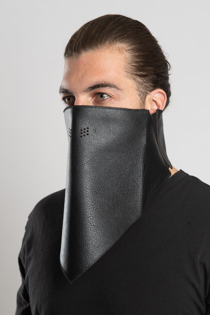 3-Piece Leather Triangle Mask Black – Hair Glove
