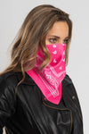 Hot Pink Bandana w/Gems Triangle Mask