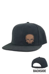 Brown Leather Skull 1.75 x 2.5 (Flat Bill)