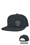 Black Leather Skull 1.75 x 2.5 (Flat Bill)