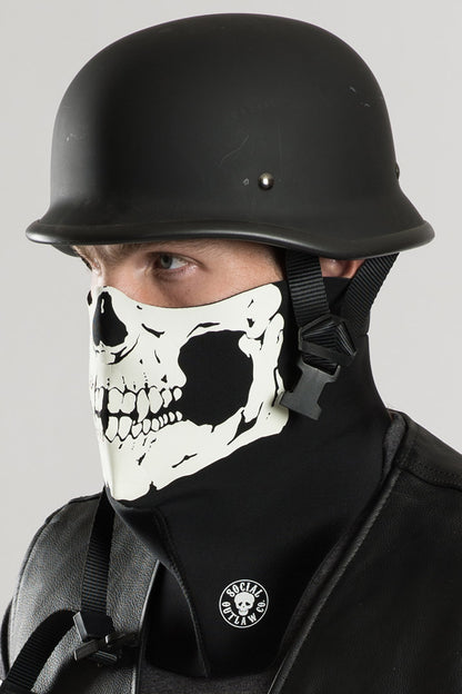 Defleshed Skull (Glow-in-Dark Ink) Half Mask