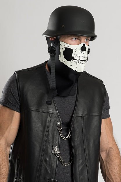 Defleshed Skull (Glow-in-Dark Ink) Half Mask