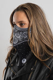 Black Paisley w/Gems Half Mask