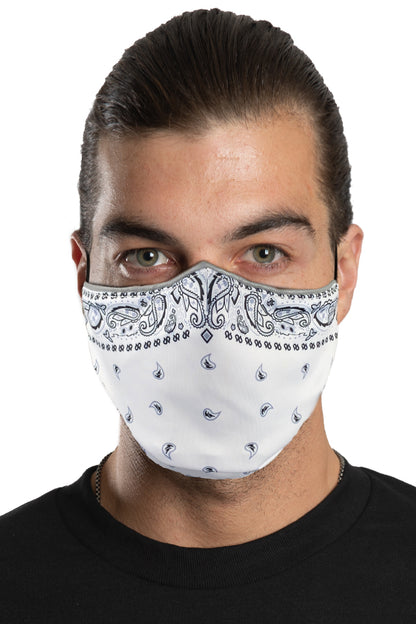 White Paisley Face Mask Set