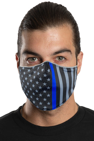 Thin Blue Line Face Mask Set