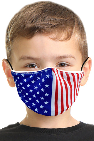 R.W.B USA Flag Kids Face Mask Set