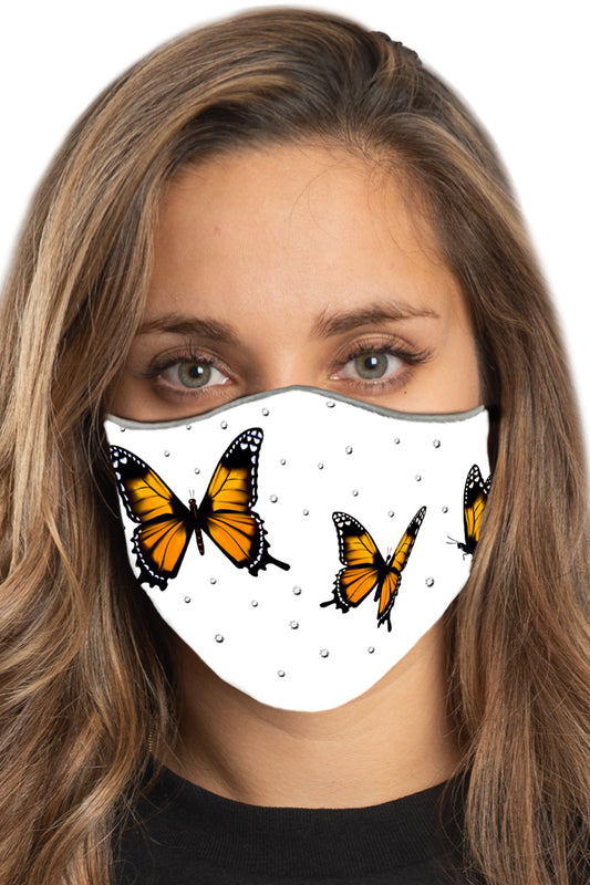 Orange Monarch w/Gems Face Mask Set