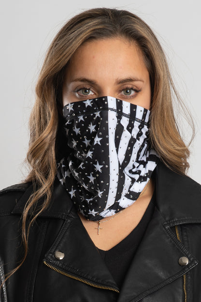 B&W USA Flag w/Gems Soaker EZ Tube
