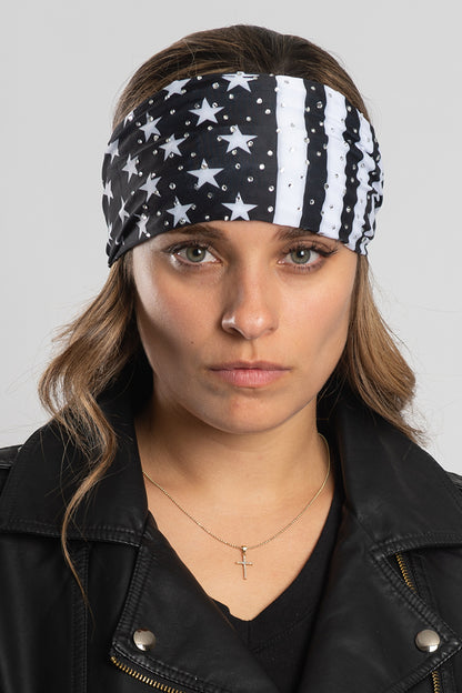 B&W USA Flag w/Gems Soaker EZ Tube