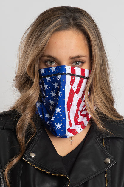 USA Flag w/Gems Soaker EZ Tube