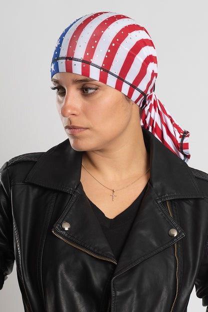 USA Flag w/Gems Soaker EZ Tube