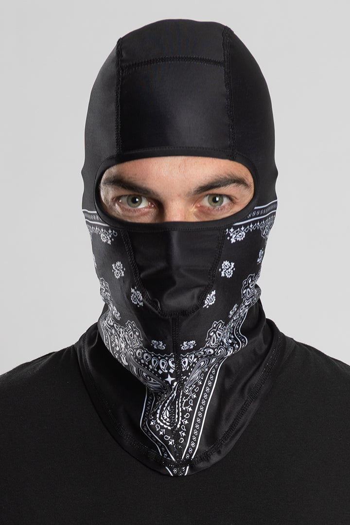 Black Paisley (Winter Weight) Balaclava – Hair Glove
