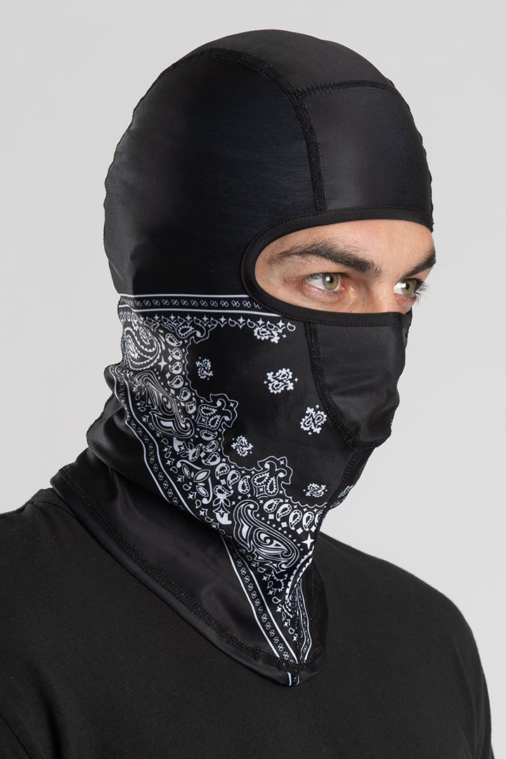 Black Paisley (Winter Weight) Balaclava – Hair Glove